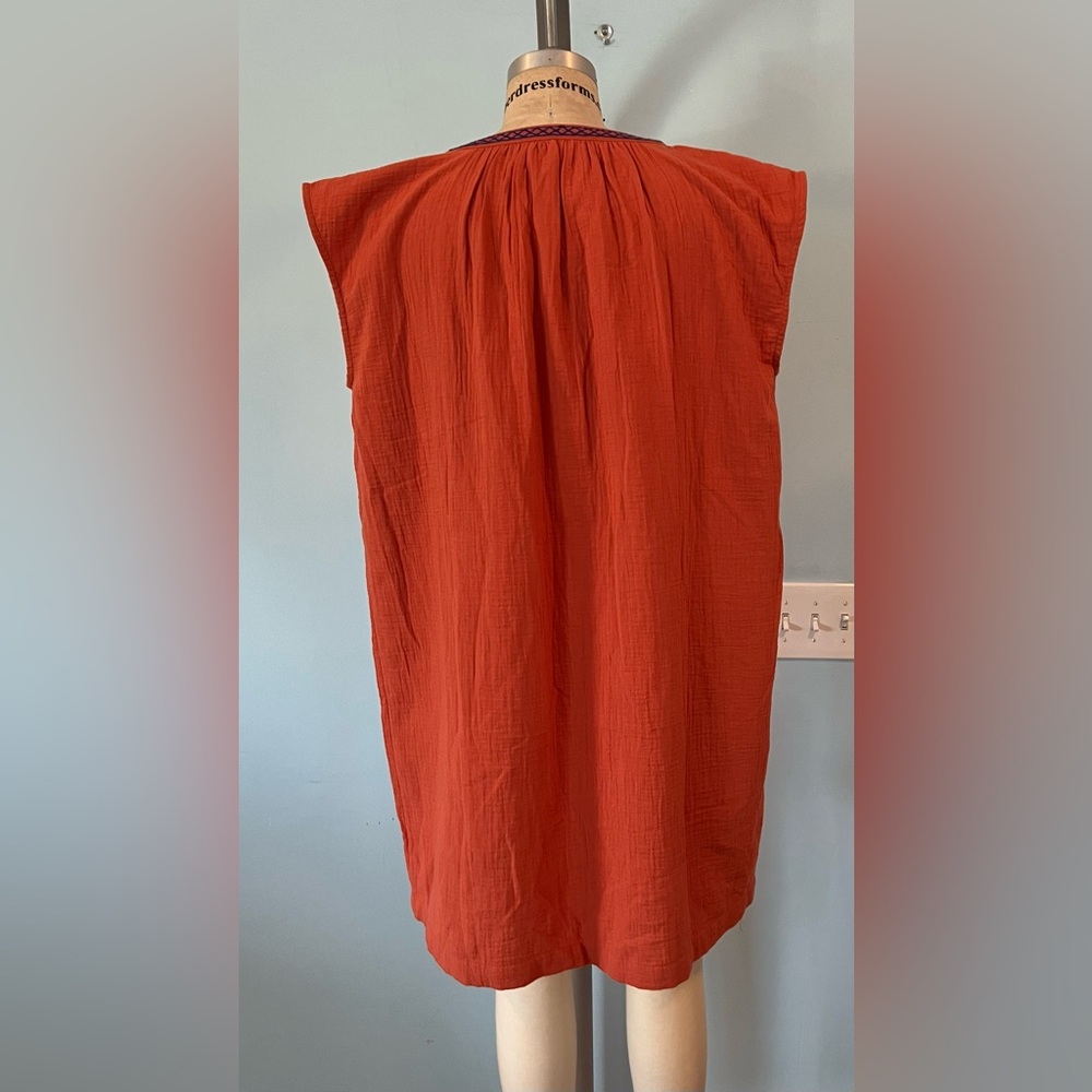 NWOT Madewell Embroidered Lightestspun Cover-Up Tunic - Orange - Medium - Picture 3 of 11